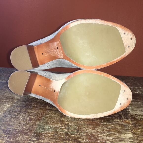 FRYE Margaret Shootie Bootie Grey Leather Womens 8 Chunky Heel Work Classic - Picture 9 of 9